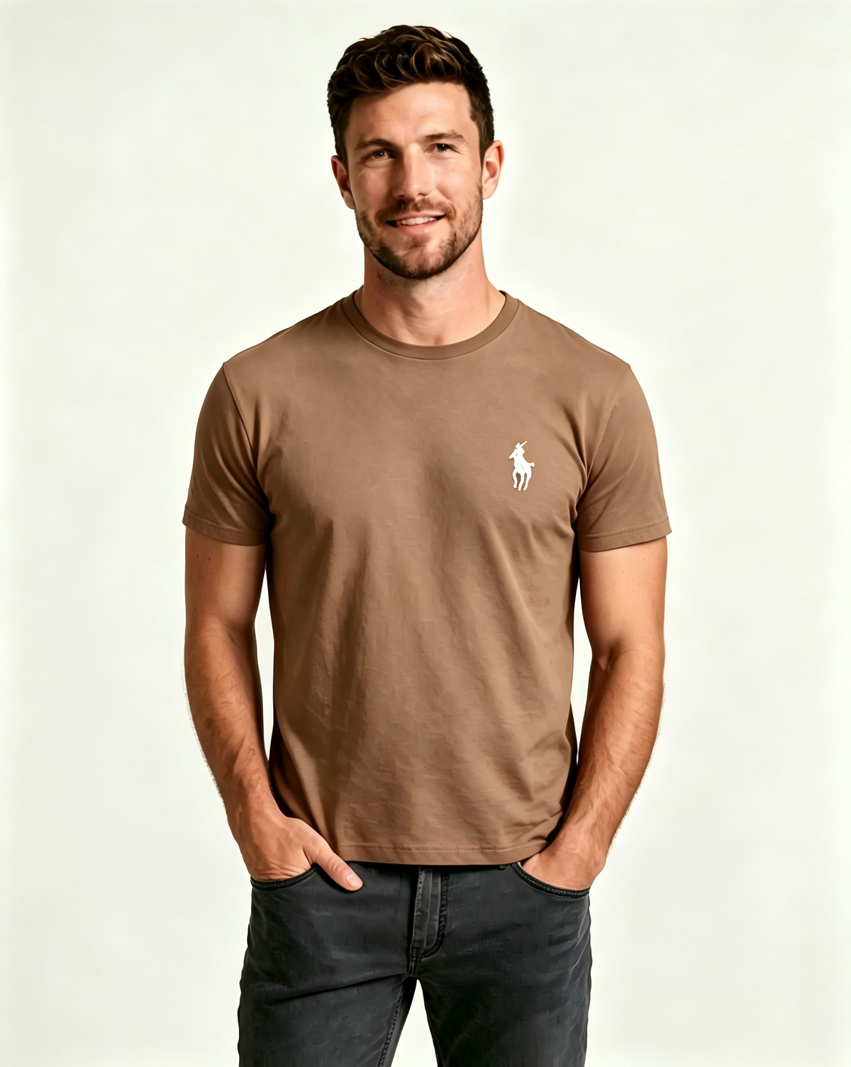 Men's basic crew neck T-shirt – Casual soft pure cotton short-sleeved top