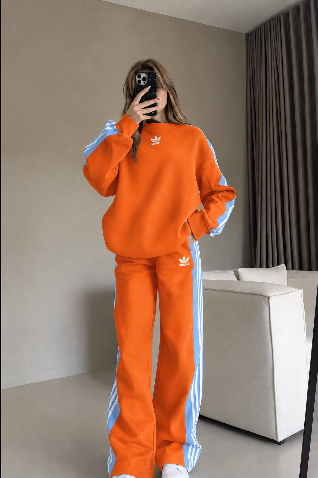 Women's Two-Piece Striped Sports Set: Casual, Loose-Fit Activewear